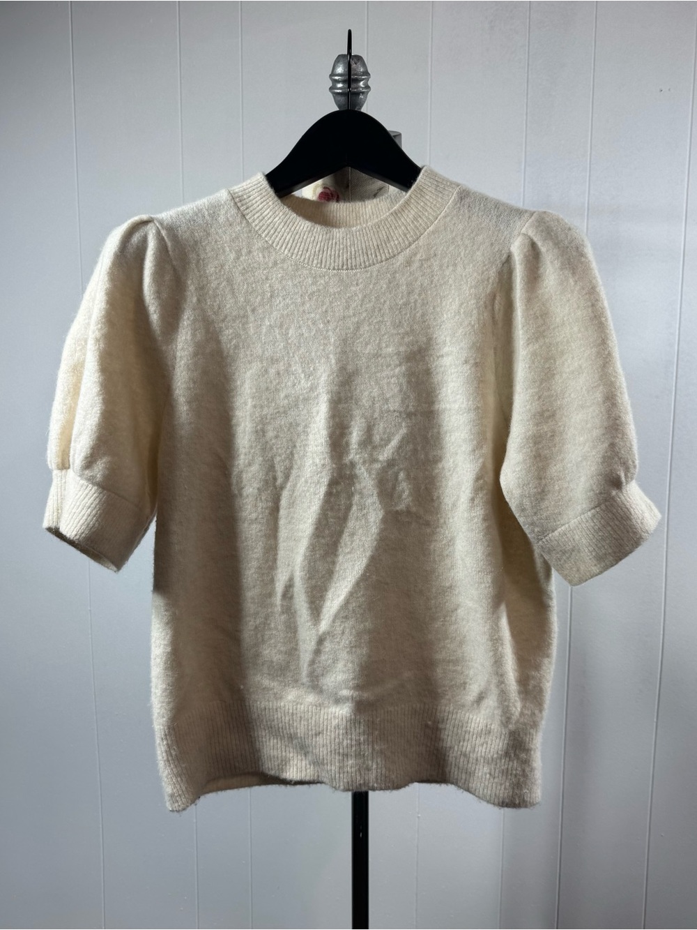 Banana Republic Cream Puff-Sleeve Crew Sweater